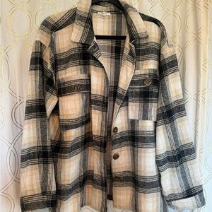Plaid Button-Up Jacket